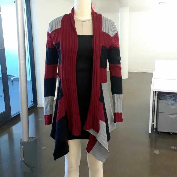 Beautiful Ladies Open Front Patchwork Sweater Cardigan - Picture 1 of 6